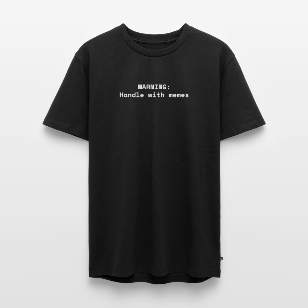WARNING: Handle with memes - Männer Premium T-Shirt - Schwarz