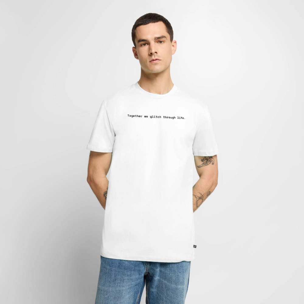 Together we glitch through life. - Männer Premium T-Shirt - Weiß
